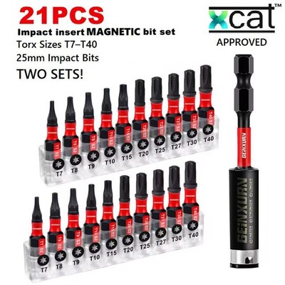 21-teiliges T7-T40 Magneteinsatz Bits mit Halter - Torx Bit Set