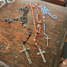 Job Lot of 3 Sets of Italian Rosary Prayer Beads Made In Italy Inc Millefiori