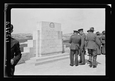 Jerusalem Palestine 1940 Anzac Day Stone of Remembrance Military Ceremony