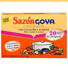 Goya Sazon Seasoning Coriander  Annatto, 20 Packets Pack of 3 