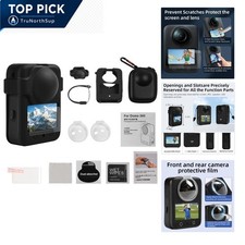DJI Osmo 360 Camera Protective Kit Lens Screen Tempered Glass Silicone Case Bag