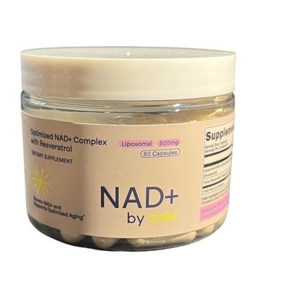 NAD+ by Belle Optimized NAD+ Complex with Resveratrol 500mg Liposomal 60Capsules