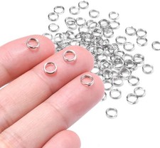 100 PCS 6mm Mini Split Ring for Jewelry Making, Double Loops Round Split Jump