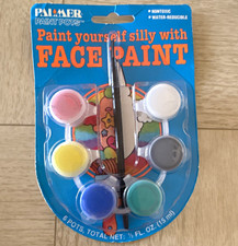 NOS Vintage Palmer Face Paint Make-up Complete Kit 6 Halloween Clown costume 90s