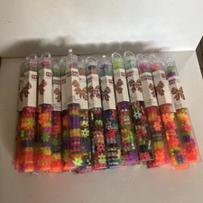 Lot of 27 (72/tube) Hashtag Building Blocks Teaching Supply Manipulative Neon