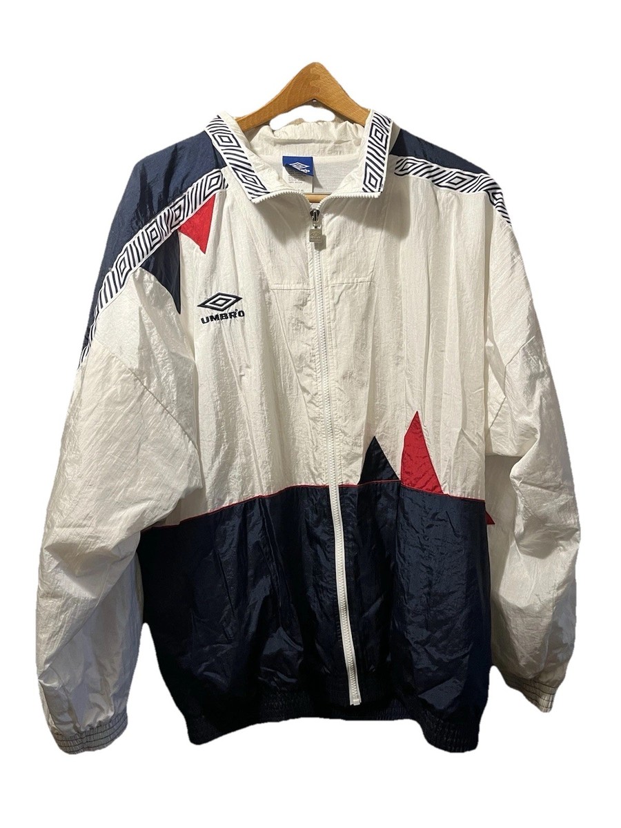 ウェア ENGLAND 90s WINDBREAKER Sz XL 1990s UMBRO ENGLAND Windbreaker Jacket Full Zip Soccer
