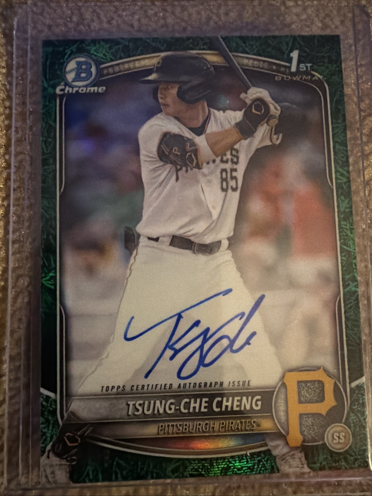 2025 Bowman Chrome 1st Tsung Che Cheng Green Grass /99 Auto Pittsburg Pirates