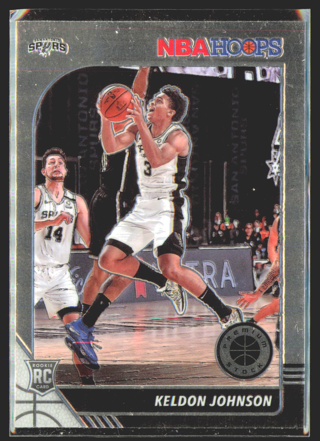 2019-20 Hoops Premium Stock Keldon Johnson RC #224 San Antonio Spurs