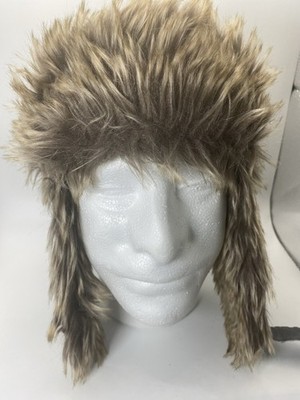 GAP Kids Faux Fur Trapper Hat Youth M/L 53cm Gray Ear Flap Winter Aviator