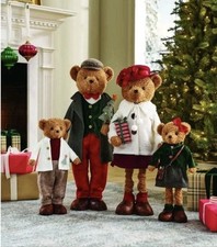 Member's Mark Plush Bear Family Set 4 Christmas Holiday Decorations Decor