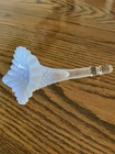 Fenton Glass White/Clear Opalescent Diamond Hobnail Epergne Horn