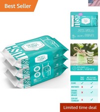 Adult Flushable Wipes 3 x 60 Count Personal Cleansing Wipes Made from Plant...