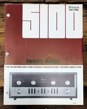 McIntosh MA-5100 MA5100 Amplifier Owners / User Manual Original 