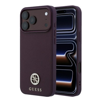 For iPhone 17 Pro 18 Pro Guess 4G Strass-Logo Magsafe Schutzhülle