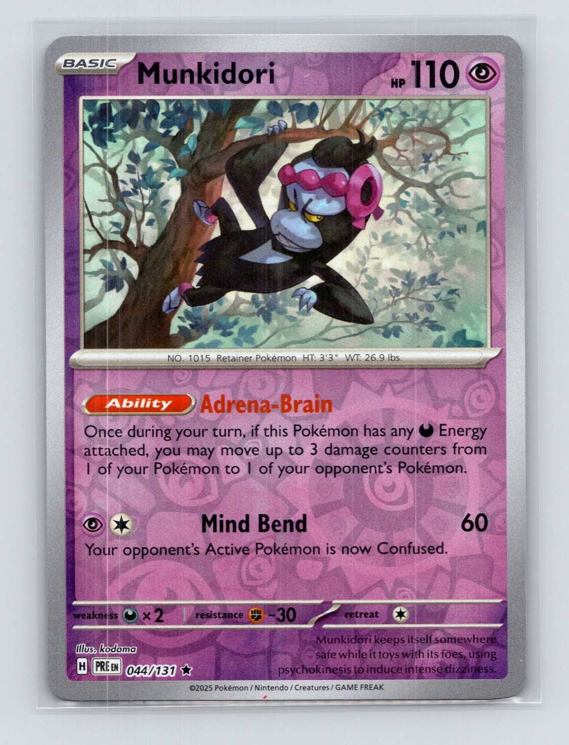 Pokémon TCG Munkidori 044/131 SV: Prismatic Evolutions Reverse Holo NM