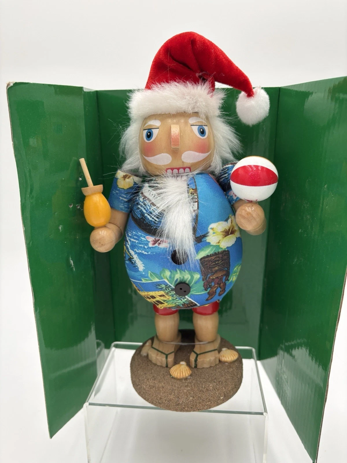 Kurt Adler 9-Inch Wooden Tropical Beach Santa Nutcracker
