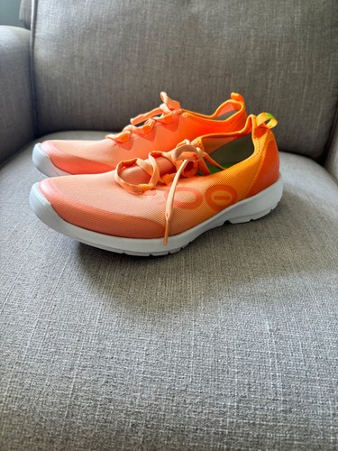 OOFOS OOmg Sport LS Low Recovery Shoes Womens 10 Orange Lace Up Comfort Running