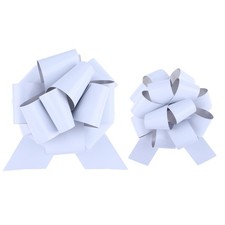 40 PCS White 5 And 6 Inch Pull Bow Ribbon For Gift Wrapping Wedding Baskets
