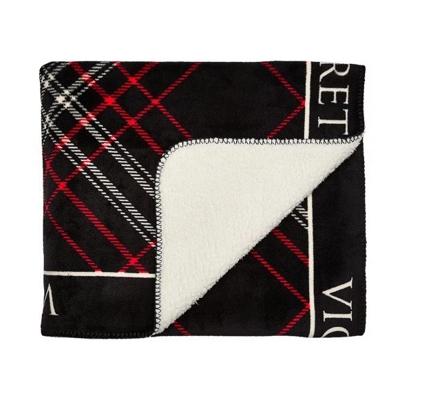 Cobertor de pelúcia VS Sherpa aconchegante fleech xadrez vermelho feriado 2025 - Imagem 3 de 3