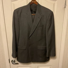 Lauren Ralph Lauren Suit Mens 42R Gray Green Label 100 % Wool 34/29.5