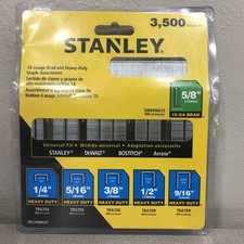 Stanley TRA700BN35 27/64" W 18 Ga. Narrow Crown Heavy Duty Staple Asst 3500 pk