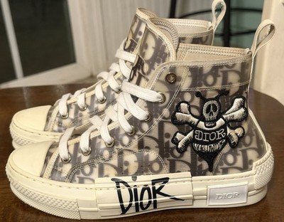 Dior B23 x Shawn Stussy Oblique Bee White Black Shoes SZ 36 EU 6