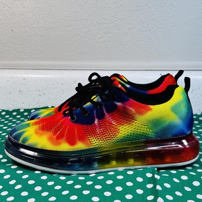 Cape Robbin Burst-SS Womens Rainbow Tie Dye Air Cushion Sneakers Size 8