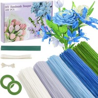 Pfeifenputzer Zum Basteln Set, 400 StüCk Pfeifenreiniger 5 Farben Blumenstrauß P