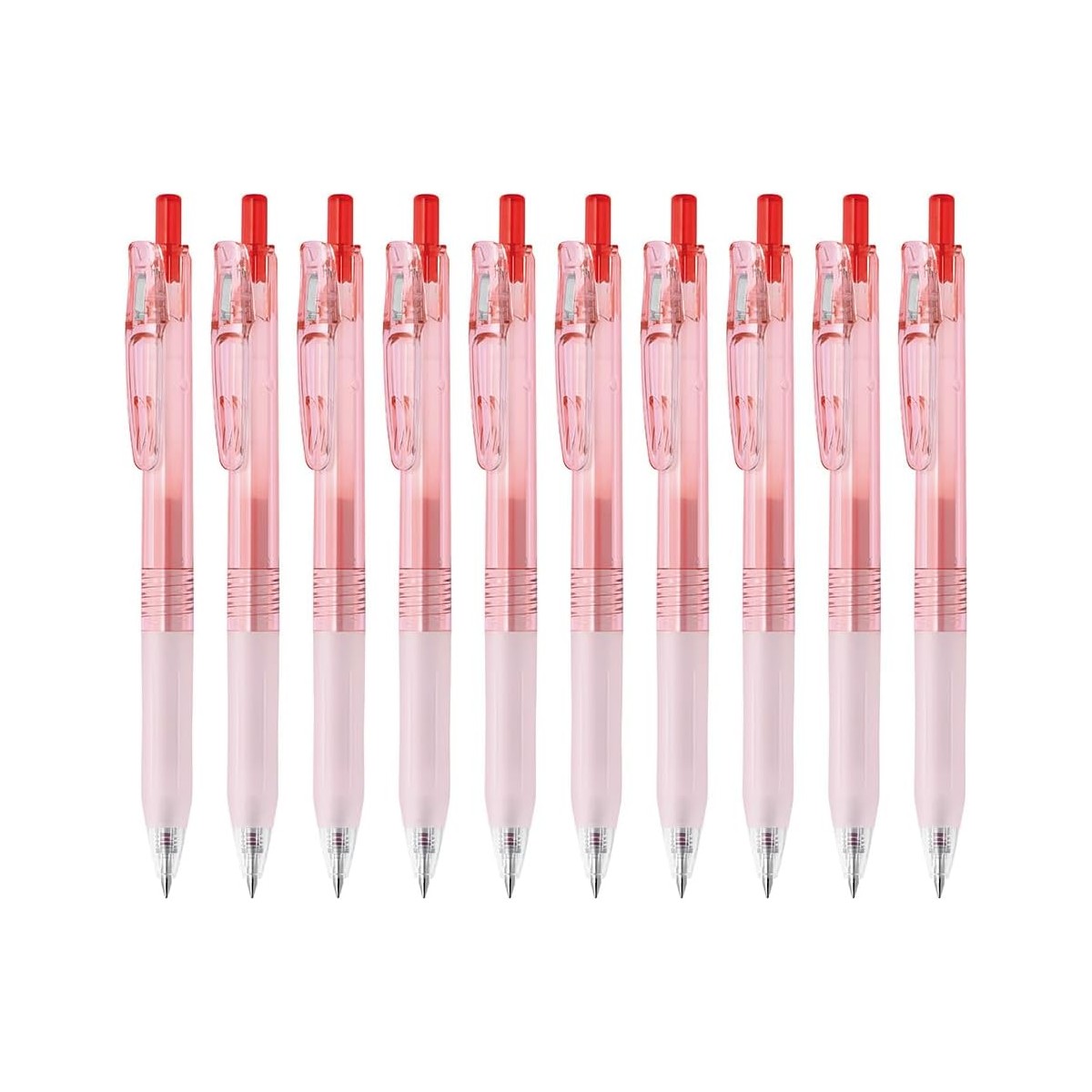 Zebra BIOTUBE X SARASA Clip 0.5mm Red Ink Ballpoint Pens (10pcs) Sunrise Coral