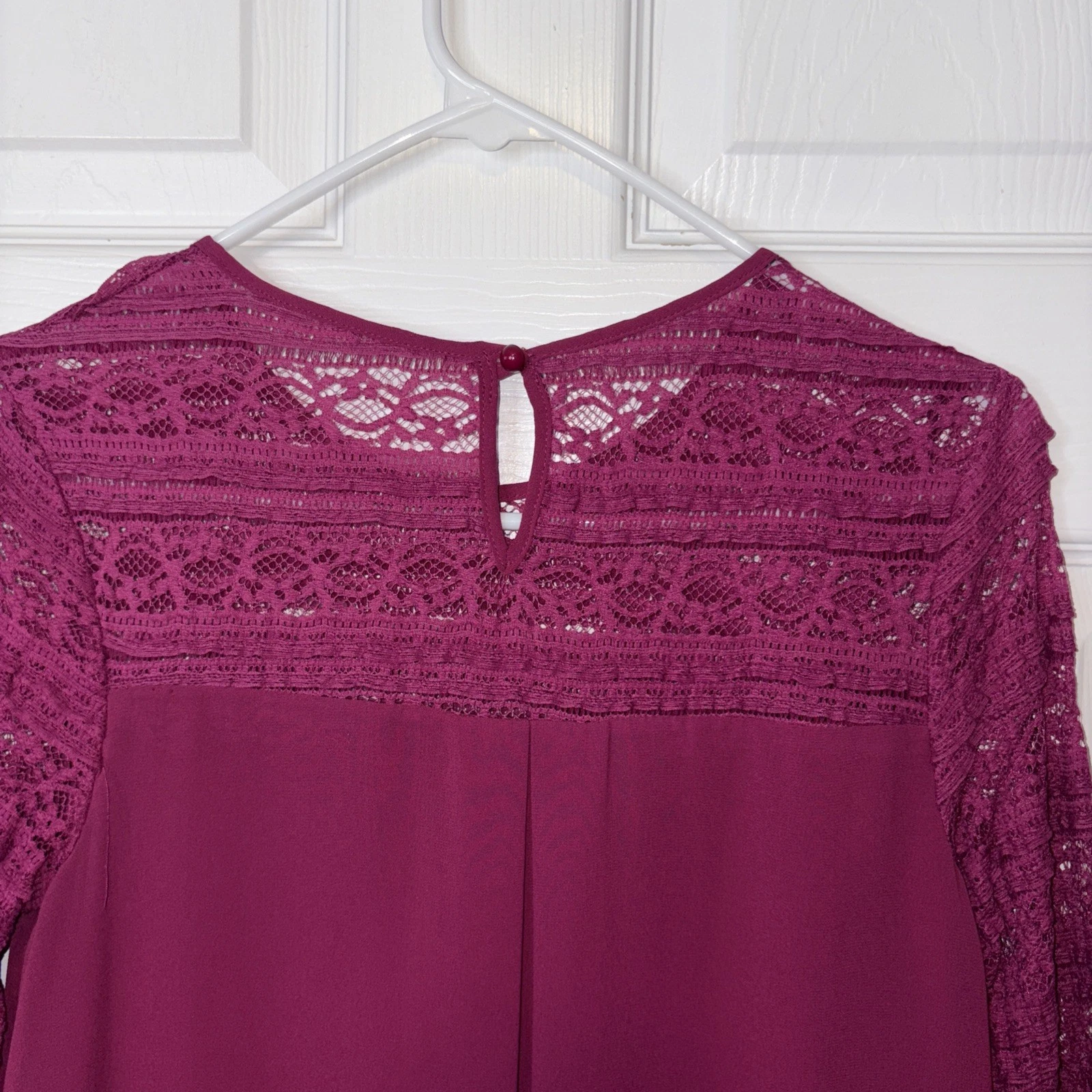 VETEMENTS Abito in pizzo senza parole rosso bordeaux manica 3 4 tubino 1161