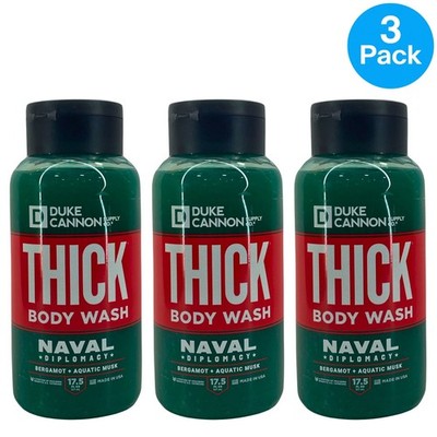 Duke Cannon THICK Body Wash Naval Diplomacy Bergamot & Aquatic Musk 17.5 oz 3 PK