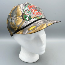 Sombrero Bass Pro Shops Vintage Años 90 Tropical Camuflaje Con Cable Snapback Ajustable