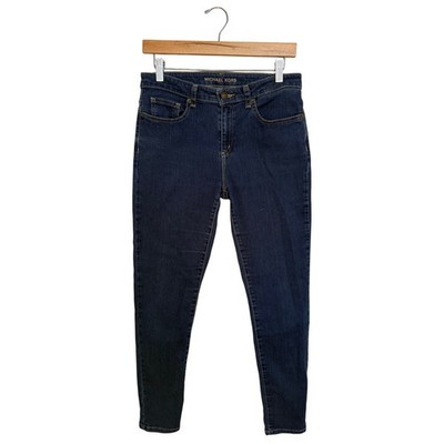 Michael Kors Izzy Skinny Jeans Women s Size 8 Dark Blue Denim Stretch Mid Rise