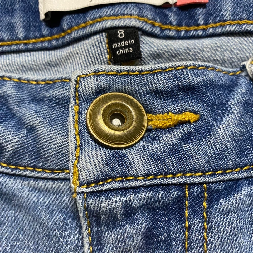 Pantalones Cortos de Jean Cabi Para Mujer Talla 8 Azul Denim Lavado Medio Bermudas Entrepierna 8" Tiro Alto Foto 4 de 4