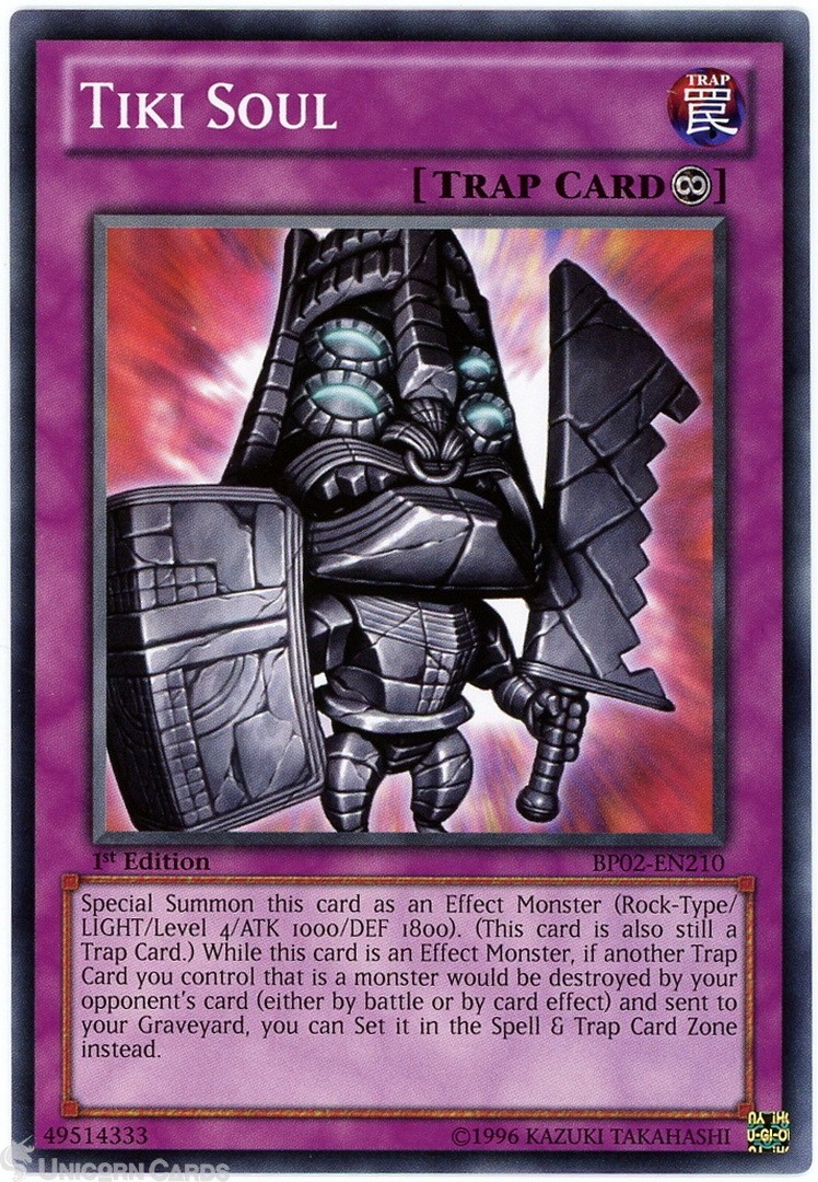 BP02-EN210 Tiki Soul : Mosaic Rare 1st Edition Mint YuGiOh Card