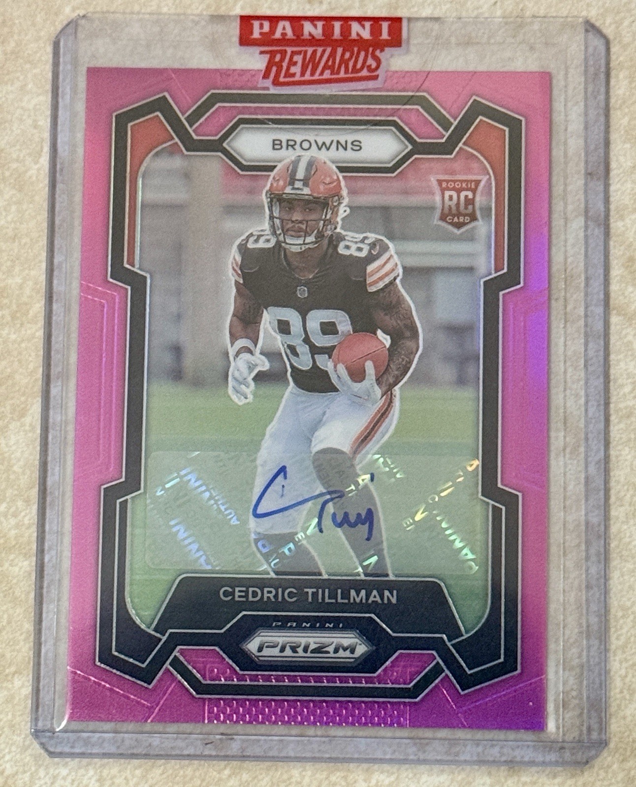 2023 Panini Prizm Rookies Cedric Tillman #321 Pink Prizm Autographs (AU, RC)