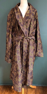 1970s Cotton State O Maine For Marshall Fields Robe Mens L Belted Brown Gold