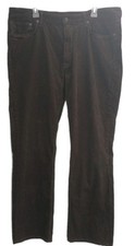 Ralph Lauren Corduroy Pants Men 38x30 Brown Flat Front Polo Cords Classic Preppy