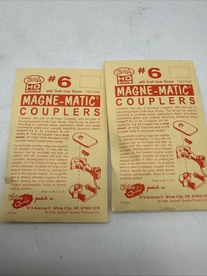 Kadee #6 HO Scale Magne-Matic Metal Couplers w/Draft Gear 2-packs