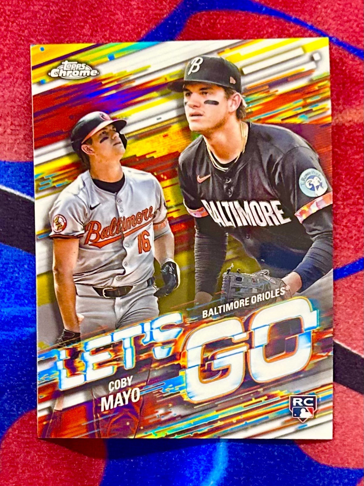COBY MAYO 2025 TOPPS CHROME LET'S GO ROOKIE REFRACTOR SSP ORIOLES RC 