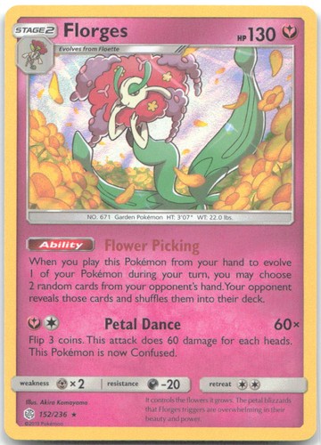 FLORGES 152/236 Holo Rare Cosmic Eclipse Pokemon Near Mint