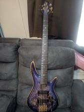 Ibanez SR2605 Premium Electric Bass Guitar, 5-String, Cerulean Blue Burst
