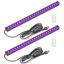 USB Black Light Bar, 10W 1ft Upgraded UV LED Blacklight Strip Lights, Small B...