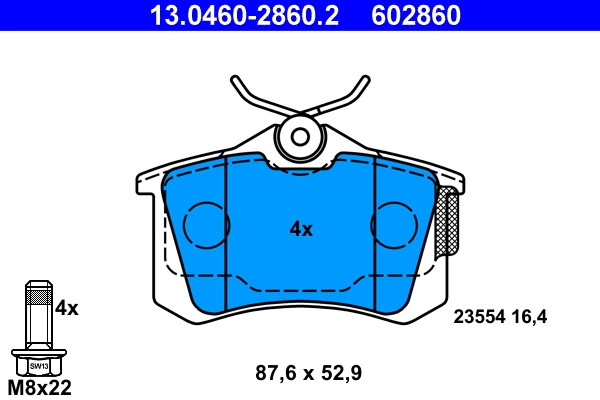 Plaquettes de frein ATE pour stopper les sifflements au freinage OE 8E0 698 4