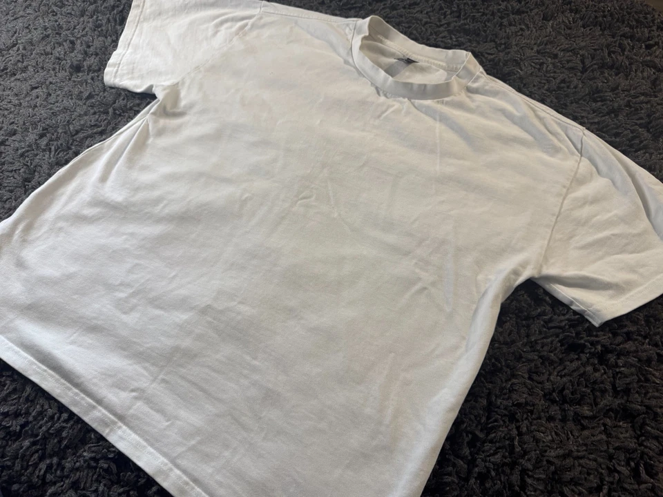 Camisa Ascolour Algodón Pesado Blanco Cuello Redondo - Talla L Foto 3 de 4