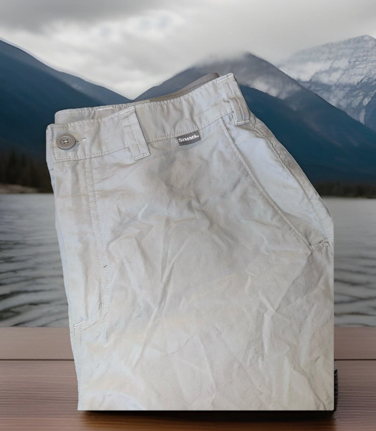 Simms Bugstopper Superlight Pants Men's 34 x 30 Gray 100% Nylon Fishing Outdoor