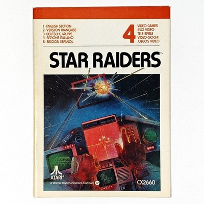 1982 Atari VCS 2600 Original Manual Star Raiders CX2660 Video Game