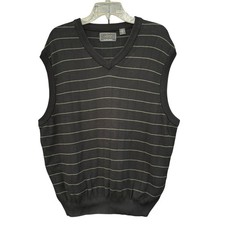 Greg Norman Men  s Large Black Sleeveless Sweater Vest V-Neck Golf Knit Pullover