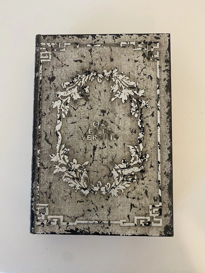 Caja de almacenamiento de libros de imitación forrada de fieltro con bisagras minimalista tienda controles remotos ocultar Foto 3 de 4