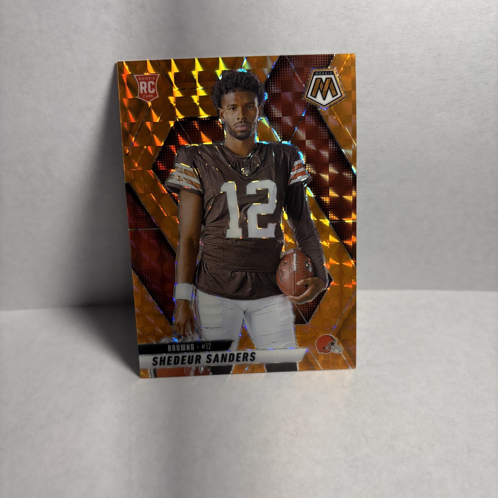 Shedeur Sanders (RC) 2025 Panini Mosaic Rookie Variation Orange /199 Browns #290